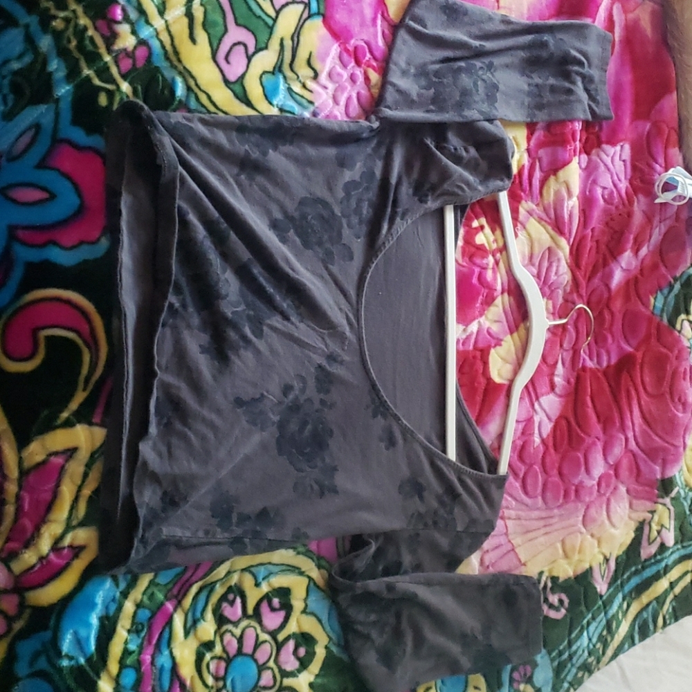 Long sleeve rose shirt/crop top